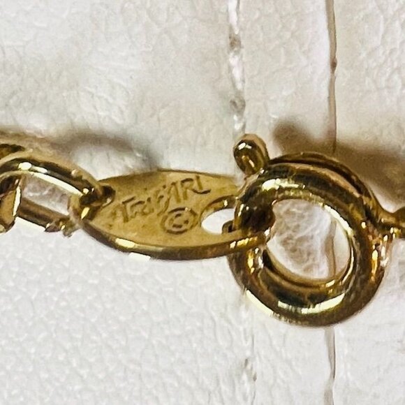 Vtg '55 UnisexTextured Flat Chain Necklace 28" Length 3.42mm Trifari@ Trifanium - Picture 8 of 9